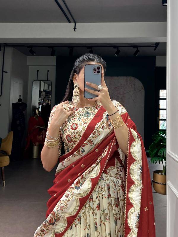 LNB 1256 Tasar Silk OWT Lehengha choli with stone work in hydrabad